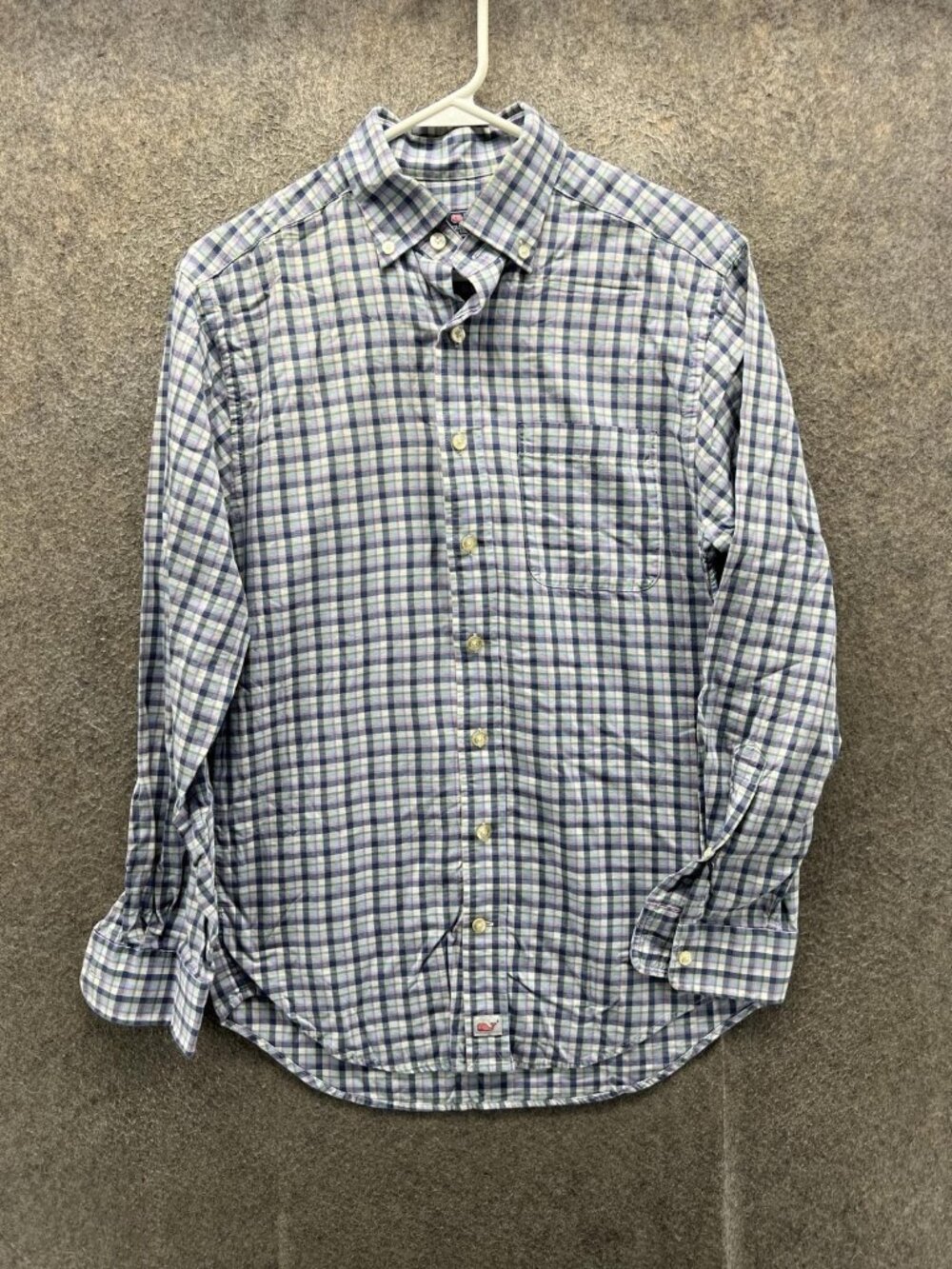 Vineyard Vines Shirt Men XS Blue Plaid Long Sleeve Button Up Classic Fit Murray